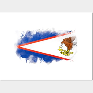 American Samoa watercolor flag Posters and Art